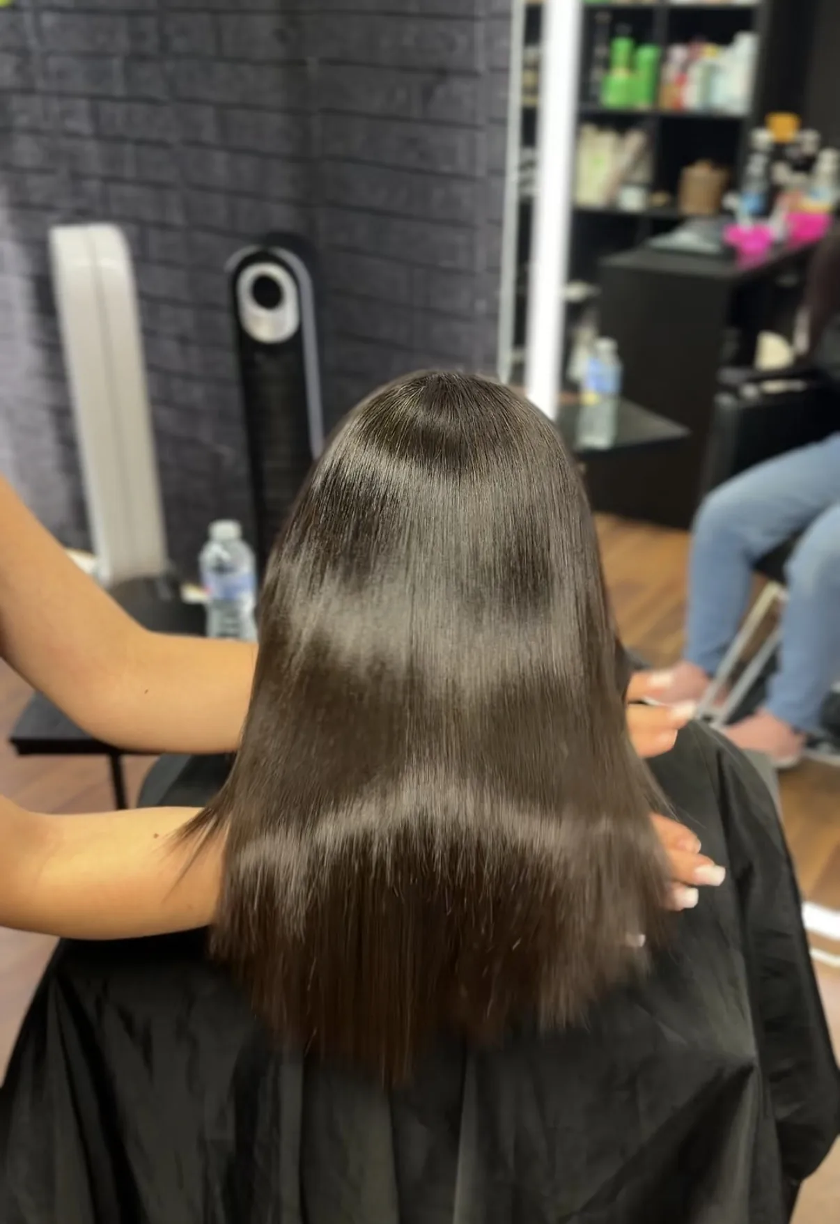 Hair after treatment — smooth shiny straight hair